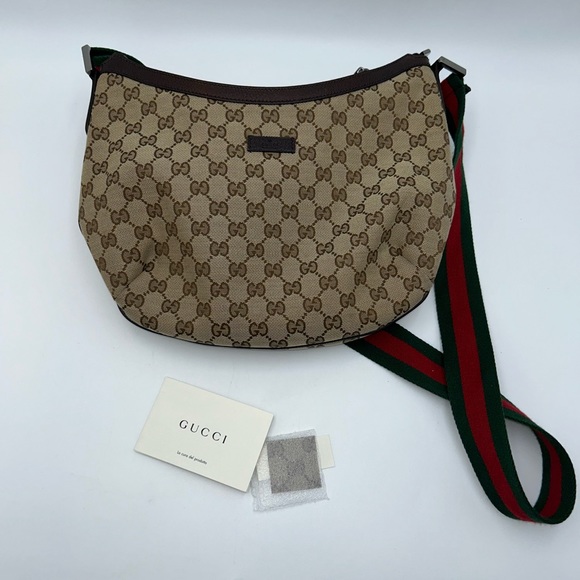 Gucci Handbags - (SOLD) Gucci Brown Monogram Canvas Hobo Messenger Cross-Body Bag